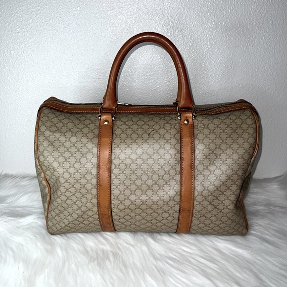 Vintage Celine brown macadam blaison doctor bag with tanned brown